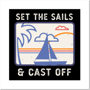 Sailing Boat Sails Captain Retro Sailors Posters and Art